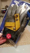 Guantes anticorte de acero inoxidable, para carne, pescado, cangrejo, Oya, anticorte, Metal antiencuadernación, guantes de hierro, blanco