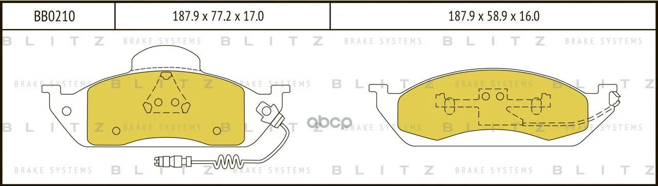 Колодки Тормозные Дисковые | Перед | Mercedes W163 98- Blitz арт. BB0210