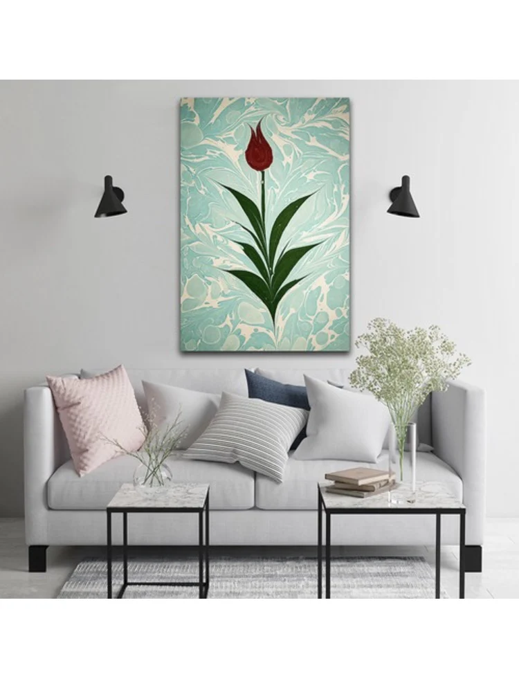 Турецкая Wall Art Эбру Живопись Тюльпан Живопись Искусство Холст Картины Ислам Турецкая Арабская Каллиграфия Современное Искусство Стены Живопись Холст Исламский Декор Исламская Стена Искусства Цифровая Печать Картина