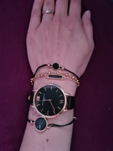 Reloj de pulsera analógico de cuarzo para Mujer, cronógrafo con correa de cuero de lujo, color negro, 5 uds.