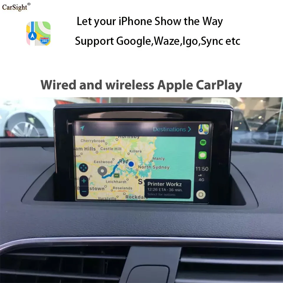 Автоматическая модернизация Apple CarPlay и Android для AUDI A1 3G MMI Basic Car Play Waze Google Wechat Siri