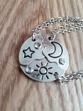 Conjunto de 3 piezas de colgante luna y estrella de sol, collar, mejor amigo, amistad, pareja, collar, joyería