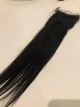 Alisky-extensiones de pelo brasileñas con encaje hd, accesorio capilar liso con cierre Frontal de malla, 4x4