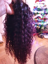 Burgandy-Cabello Humano rizado de 13x4 con encaje frontal, pelo brasileño con ondas profundas, color rubio, 1B/27/99j/Burgandy, Remy