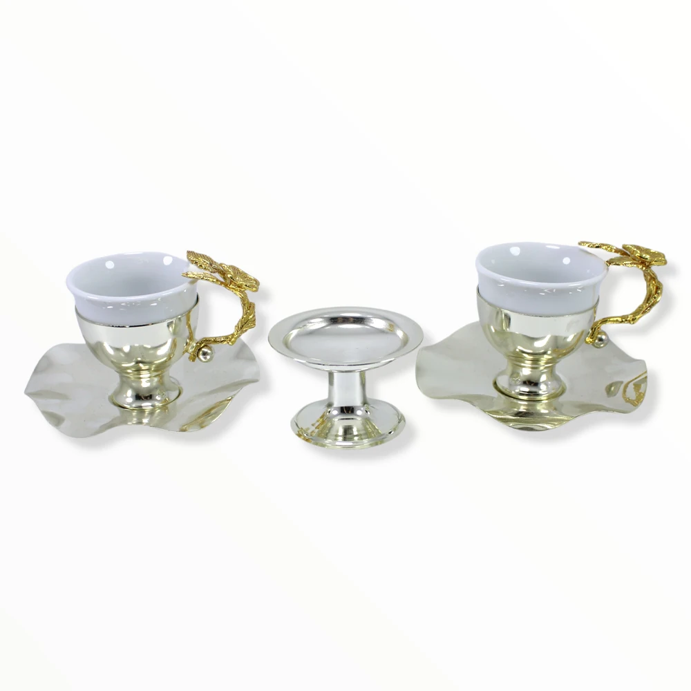 

Tulip Home Accessories - Turkish Coffee Set - Silver - For 2 Person