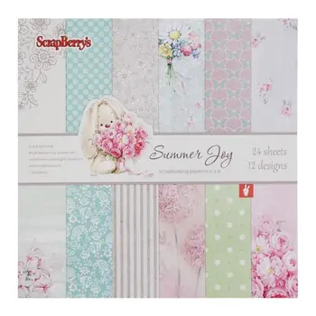 

Scb220605112b paper set for скрапбукинга summer joy, 24 sheets 15x15 cm 190gr/m