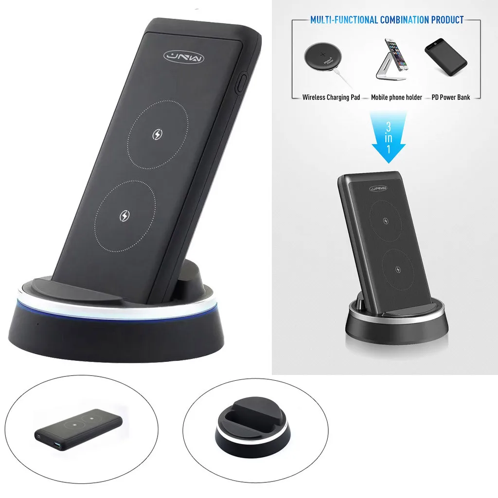 Беспроводное зарядное устройство 3-в-1 Qi Smart Quick Charge для iPhone X XR XS 8/Galaxy S6 S7 S8 S9 S10