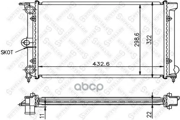 10-25002-Sx_радиатор Системы Охлаждения! Vw Golf/Passat 1.0-1.8 83 Stellox 1025002sx Stellox арт. 1025002SX