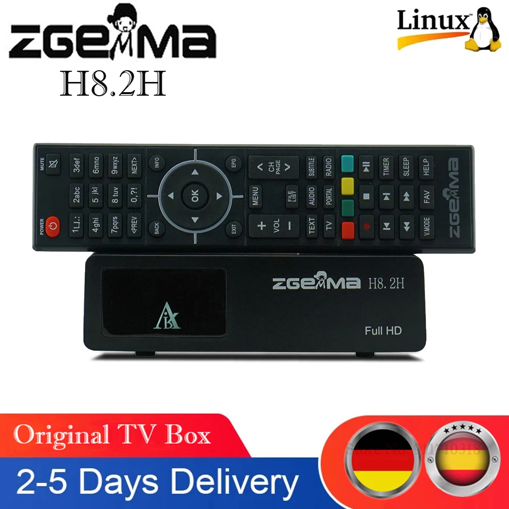 New pattern ZGEMMA H8.2H Satellite TV Receiver Linux Enigma2 Receptor  DVB-S2X+DVB-T2/C H2.65 1080P HD Digital Satellite decoder