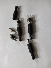 Fuente de alimentación de 5,5mm x 2,1mm, 5,5x2,1 CC, Conector de clavija + adaptador de Terminal de montaje de Panel de Metal hembra, enchufe, conectores DC
