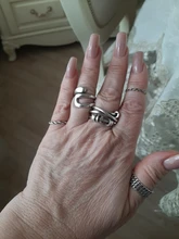 Foxanry minimalista de Plata de Ley 925 Plata Lisa anillos para las mujeres nueva moda geométricos irregulares Punk fiesta Hiphop joyería regalos