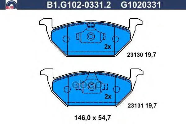 Колодки Тормозные Дисковые Galfer B1g10203312 GALFER арт. B1G10203312