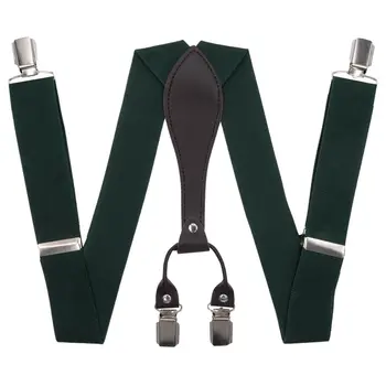 

Suspenders for trousers wide (3.5 cm, 4 clips, green) 54395