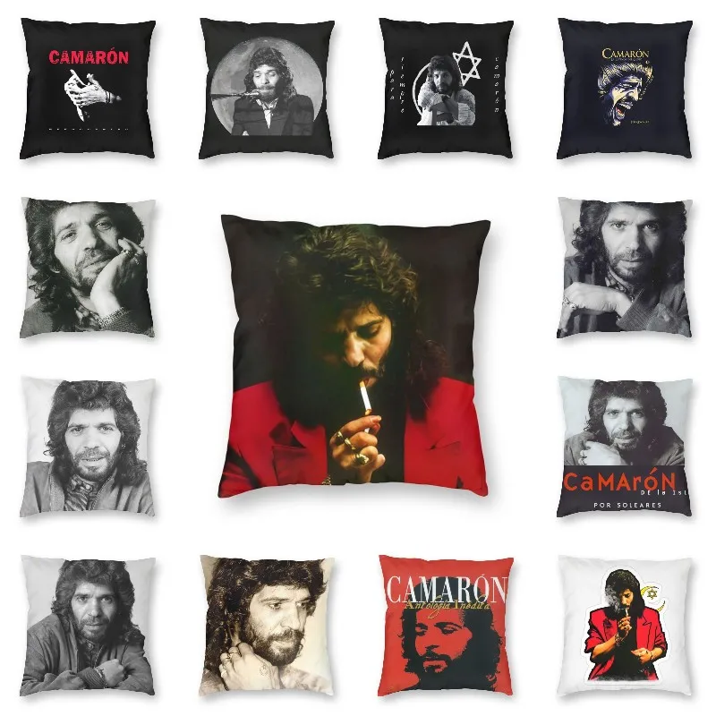 

Camaron De La Isla Pillow Case Home Decorative Island Shrimp Flamenco Singer Cushion Cover Decoration Salon Square Pillowcase