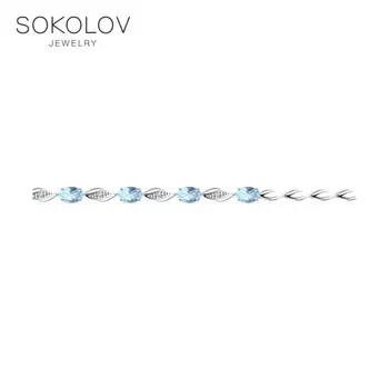 

Sokolov bracelet in silver with Topaz and cubic zirconia, fashion jewelry, 925, women's male