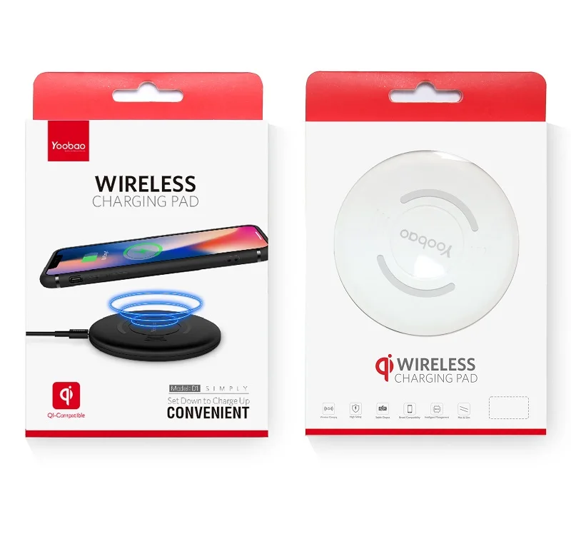 Беспроводное зарядное устройство Qi Yoobao Wireless Charging Pad D1 (Черный)|Беспроводные