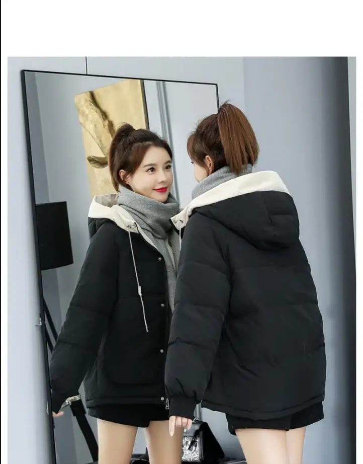 mode grande taille 3XL bas coton vestes femmes hiver manteau court épaissir chaud veste neige coton rembourré veste manteau