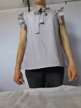 Blusa de manga corta con lazo y lunares para verano, camisa Vintage con volantes para mujer, blusas con lazo, tapas atractivas para mujer