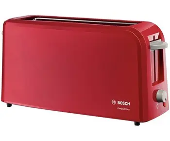 

BOSCH toaster TAT3A004, red color, 980w, 6 temperature positions, large slice