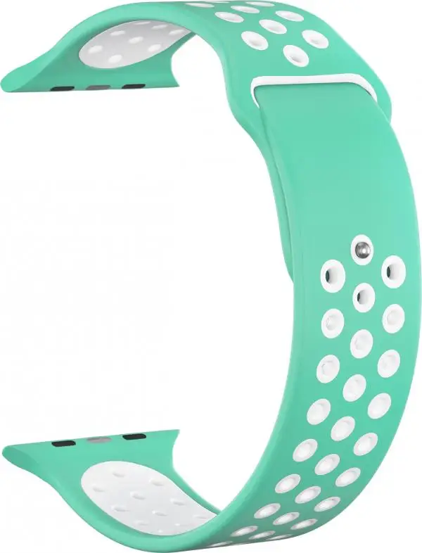 Ремешок силиконовый GSMIN Sport Edition для Apple Watch Series 2 42/44 (Мятно-белый) | Наручные часы