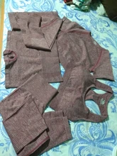 Conjunto de Yoga sin costuras para mujer, ropa deportiva de entrenamiento, gimnasio, Top corto de manga larga, Leggings de cintura alta, trajes cortos, 2/3/5 Uds.