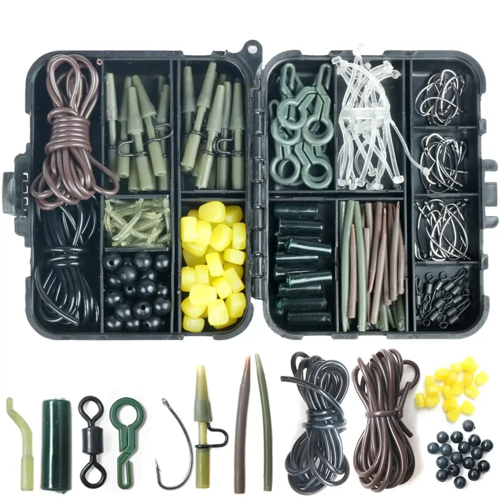 

224PCS European Carp Fishing Accessories Fishhook Kit Rig Pesca Gunfish Fishing Feeder Tackle Gear Set Multi Functional Suit