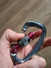 Mosquetón de escalada profesional 25KN, cierre de seguridad de aluminio de aviación en forma de D, equipo de Montañismo para escalar al aire libre