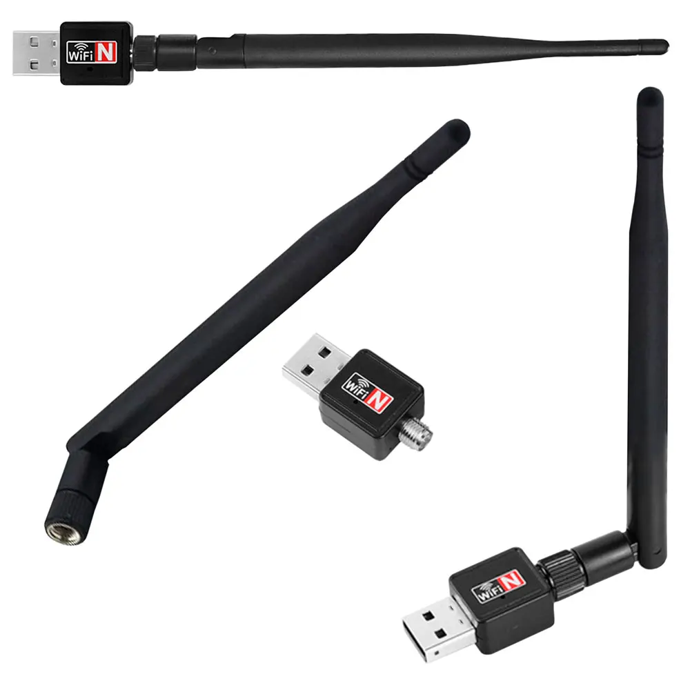 OcioDual 150 Мбит/с беспроводной USB WiFi LAN адаптер длинный диапазон 5dBi антенна для компьютера Черный