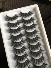 5/8/12 pares 3D pelo de visón pestañas falsas hecho a mano pestaña larga Natural Wispy pestañas tupidas reutilizable extensión de pestañas postizas
