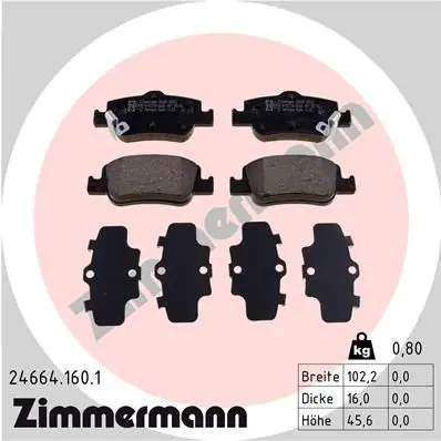 Колодки тормозные дисковые задн TOYOTA: AURIS 1.4 D-4D/1.4 VVTi/