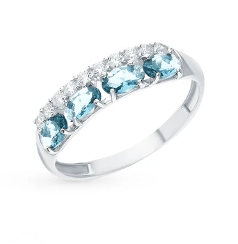 

Silver ring with crystals and cubic zirconia sunlight sample 925