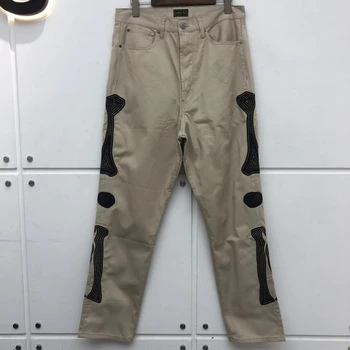 

Bone Rack Embroidery KAPITAL Overalls Men Women 1:1High Quality Oversize KAPITAL Green khaki Casual overalls Trousers