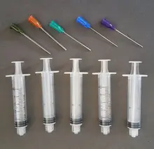 Jeringa de engarce sellada, puntas de jeringa química Blunt para pegamento líquido, tinta de aceite, 5 uds.