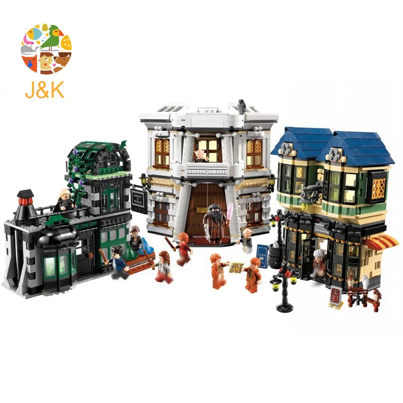 

10217 2075Pcs Movie Series The Diagon Alley Model Building Blocks Brick Educational kit Toys For Children 16012