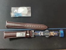 Correa de reloj de piel de ternero auténtica lisa, correa de reloj de negocios de 18mm, 20mm, 22mm y 24mm con hebilla de mariposa automática sólida