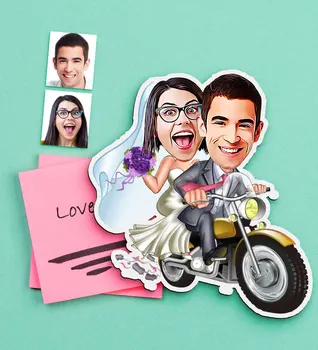 

Personalized Maried Caricature Of Wooden Magnet-8