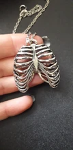 Collar de pecho anatómico para hombre, jaula de costilla humana, esqueleto colgante, moda novedosa, joyería de biología médica Vintage para hombre 2019