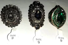 Kinel de lujo anillo para las mujeres aspecto Vintage AAA verde de cristal de la joyería de Boho de Color oro encanto étnico anillo de boda