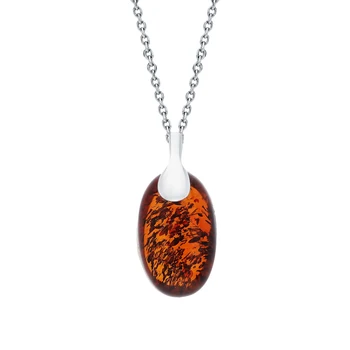 

Silver Pendant with amber sunlight