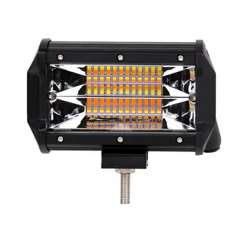 

ECAHAYAKU 1PCS 5 Inch 72W Dual Color Triple-row LED Light Bar for SUV Off-road Engineering Vehicles Cars Steamship Motorcycles