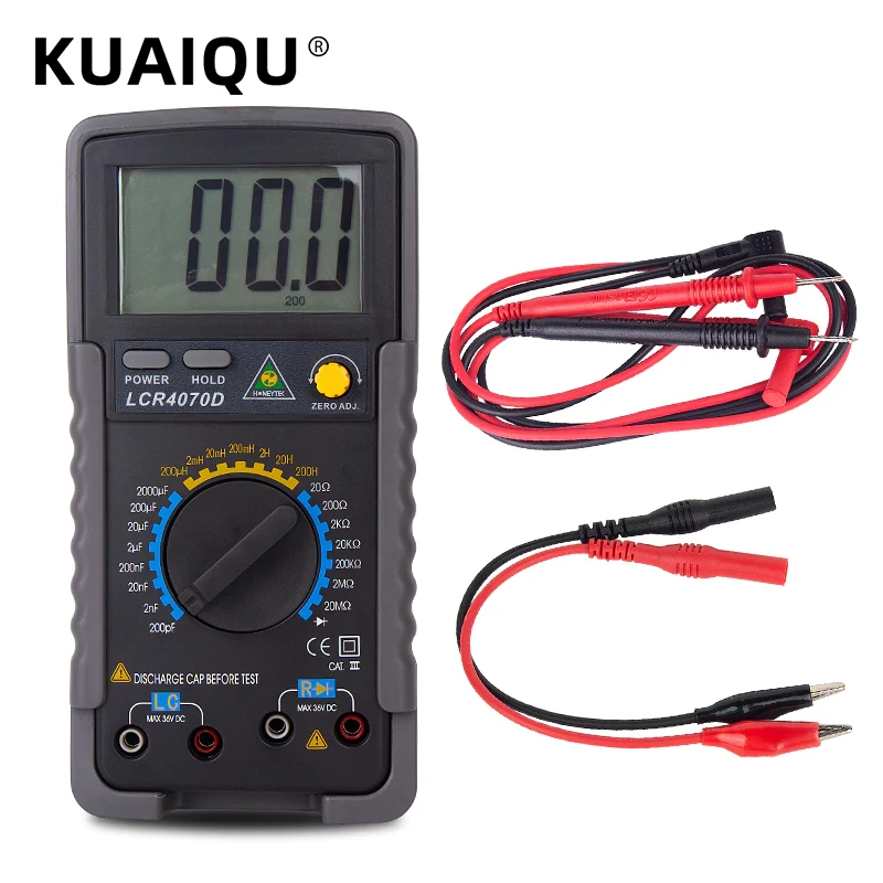 

LCR Meter LCR4070D Multimeter Digital Professional Capacitor Capacitance Inductance Resistance Tester ESR Meter 200pF ~ 2000μF