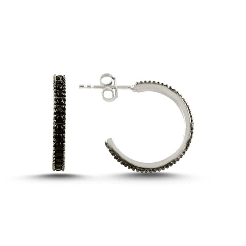 

Armagano 18mm Single Row Black Zircon Stone Tamtur Earrings
