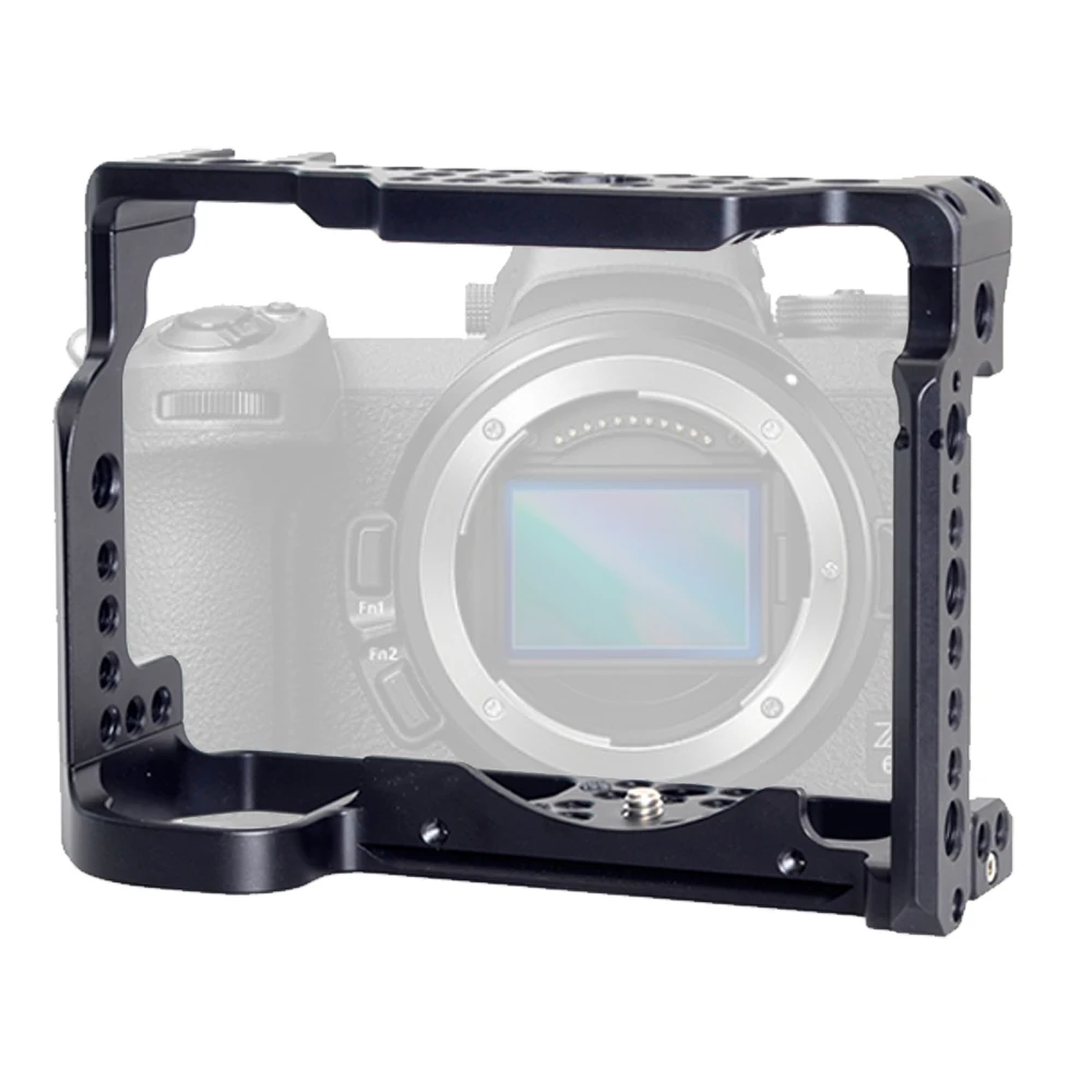 JINTU Aluminum Alloy Video Camera Cage Compatible Nikon Z5/Z6/Z7/Z6II/Z7II Video Rig w/ Cold Shoe Mount 1/4 Inch Screw Holes