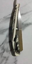 Navaja de afeitar clásica para hombre, soporte de hoja de afeitar con mango de acero inoxidable, borde recto, plegable
