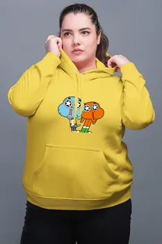

Angemiel Wear Fan Up To Darwin And Gumball Yellow Women 'S Hooded Sweatshirt