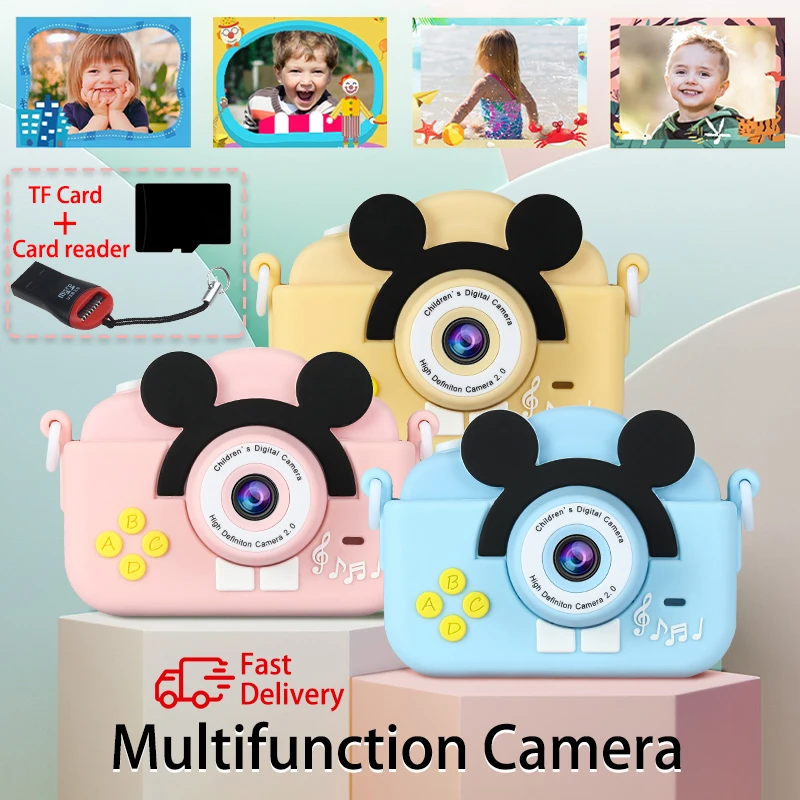 A5 Mini Children's Digital Camera Cute Cartoon Mouse Child Toys Camera Multifunction HD Photograph Video Smart Camera Kids Gifts digital disposable camera