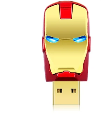 Золотой Железный человек США 32 Гб 64 Гб USB флеш-накопители Мстители чудо Железный человек 8 ГБ флеш USB флешка 16 ГБ USB 2,0 Ключ светодиодный fla - Цвет: Золотой