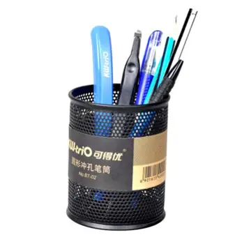 

BT-02 Metal Mesh Pen Holder desk organizer stand for pens and pencils With Sponge Base To Protect The Tip stationery storage