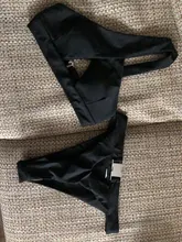 Thong Bikini Bathing-Suit Swimwear Women Push-Up In-X High-Cut White Hollow-Out One-Shoulder