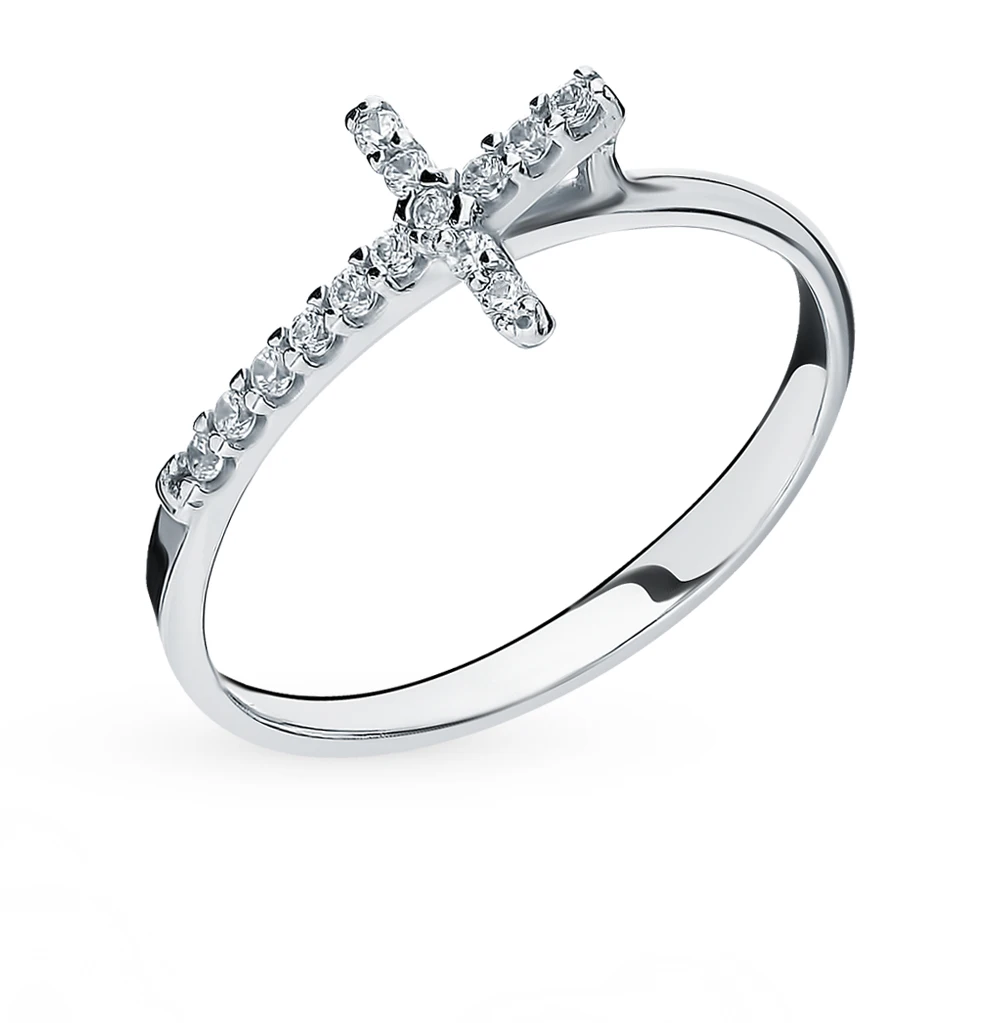 Серебряное кольцо с фианитами SUNLIGHT проба 925